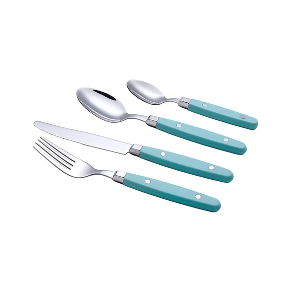 ANNOVA Silverware Set 24 Pieces Stainless Steel Cutlery Color Handle With Rivet - Picture 2 of 3